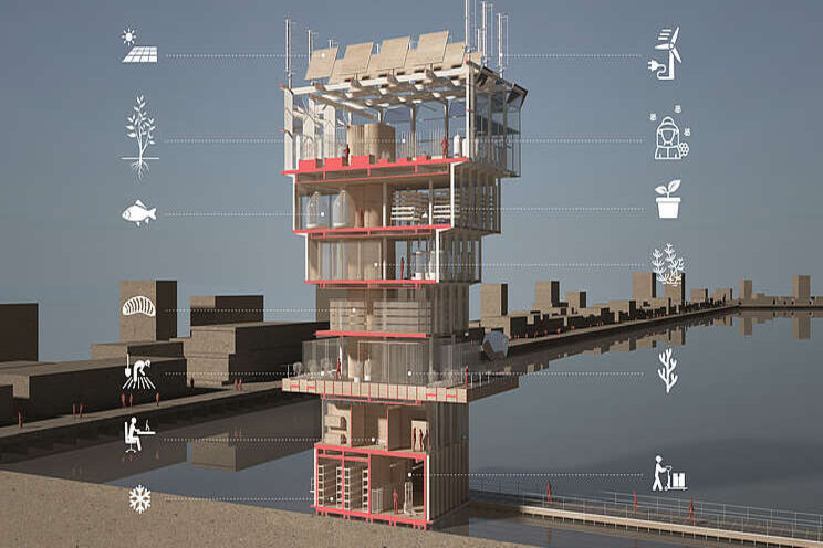 The vertical farm idea on water The vertical farm idea on water
